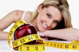 التفاح والسنتيمتر لانقاص الوزن
